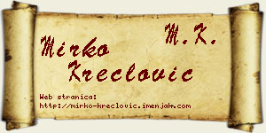 Mirko Kreclović vizit kartica
